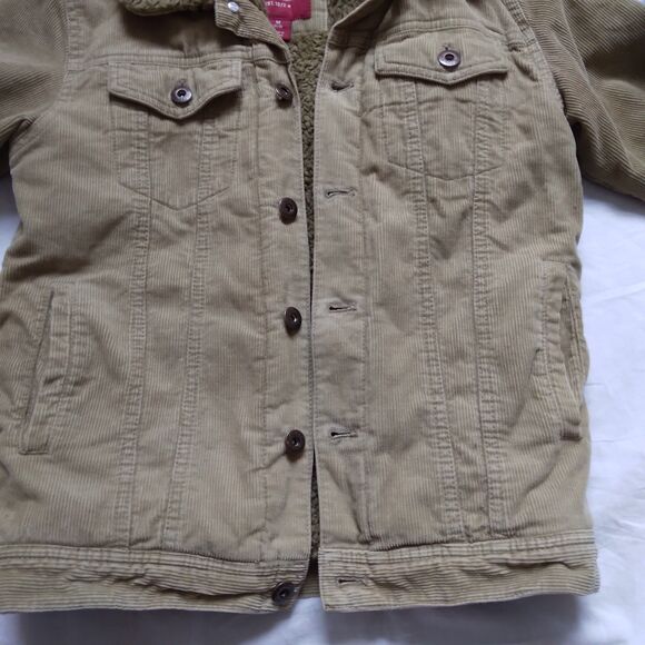 Faded Glory Brown Corduroy Fleece Lined Chore Barn Coat Jacket Boys Size M 8-10 - Picture 12 of 13